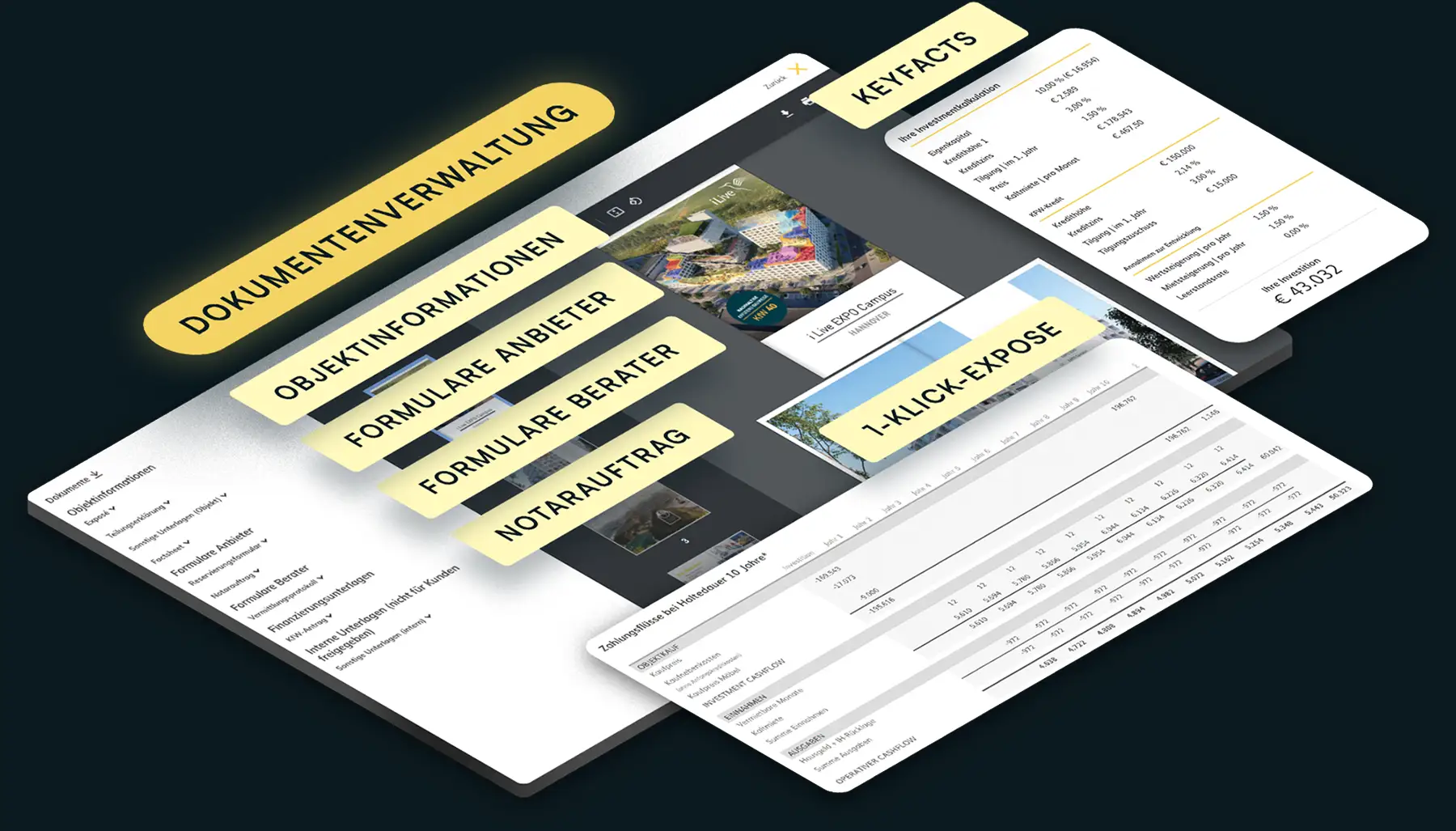 Screenshots Dokumente verwalten mit Investagon